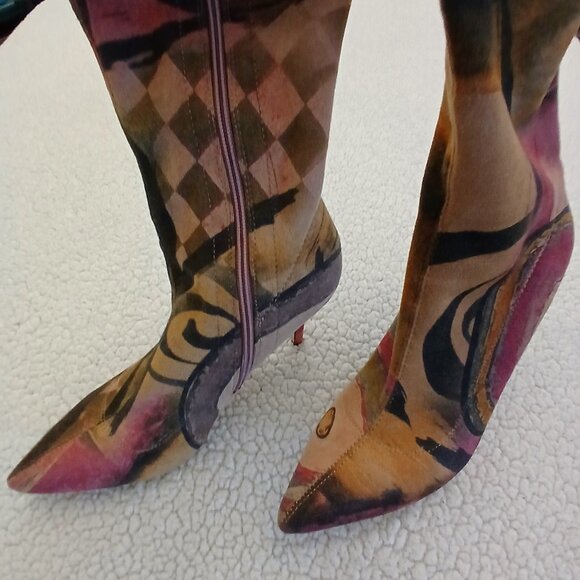 Multi-color Over the Knee Stiletto Boots - size 10 - Picture 3 of 7